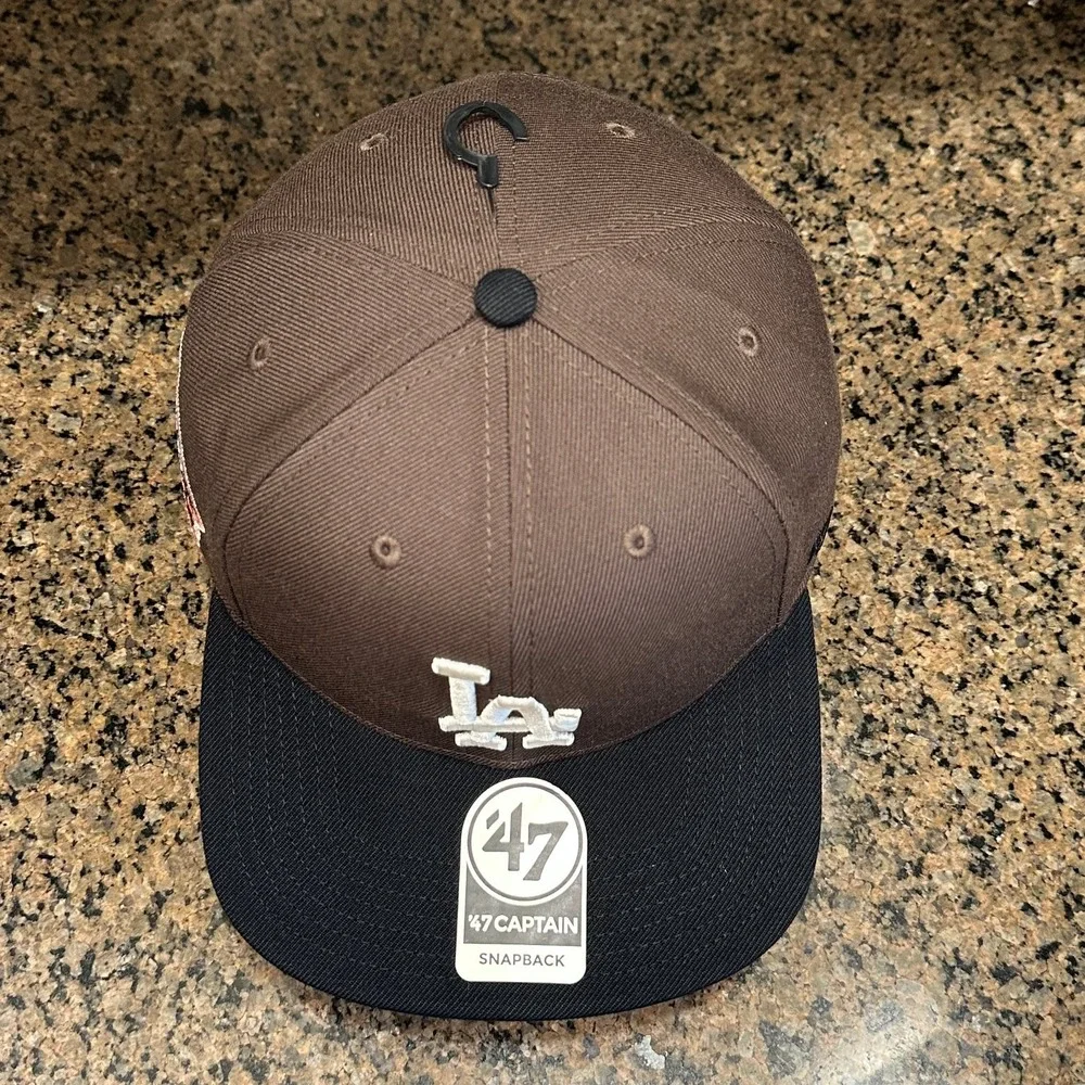 Los Angeles Dodgers '47 Captain Snapback Hat Brown Black 1955 World Series New